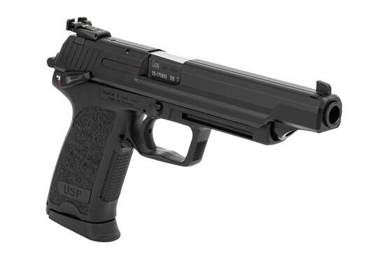 HK USP45 Elite 45 ACP V1 Pistol has a "Hostile Environment" blued finish